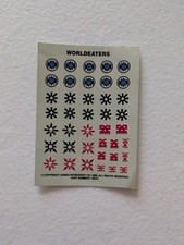 Vintage 40K "WORLDEATERS" TRANSFER SHEET - Chaos Space Marines 1996 OOP GW