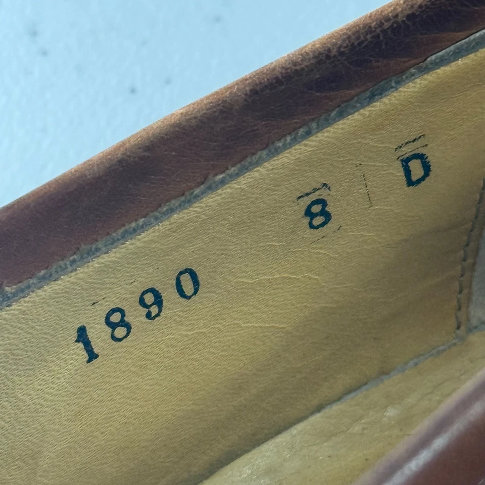 Mocasín Cole Haan Castaño Cuero Marrón Kiltie Borla Para Hombres 8D Hecho en Italia Foto 4 de 4