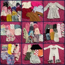 90 Pc Lot Bundle Toddler Girls Clothing Sz 18 24 M 2 T Shirts Dresses Leggings
