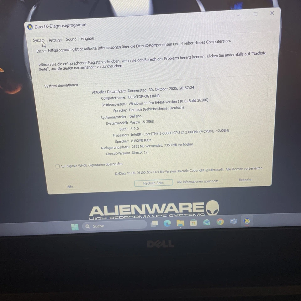 Dell Vostro 15 3568/i3-6006U 2,0GHz/8Gb Ddr4/256 Gb Ssd/DVD-RW/windows 11 - Bild 4 von 4