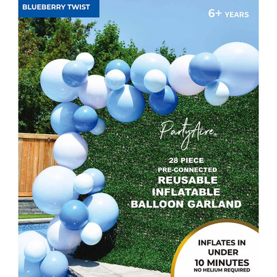 PartyAire 18' Reusable PVC Balloon Arch, 28 pc_Blueberry Twist