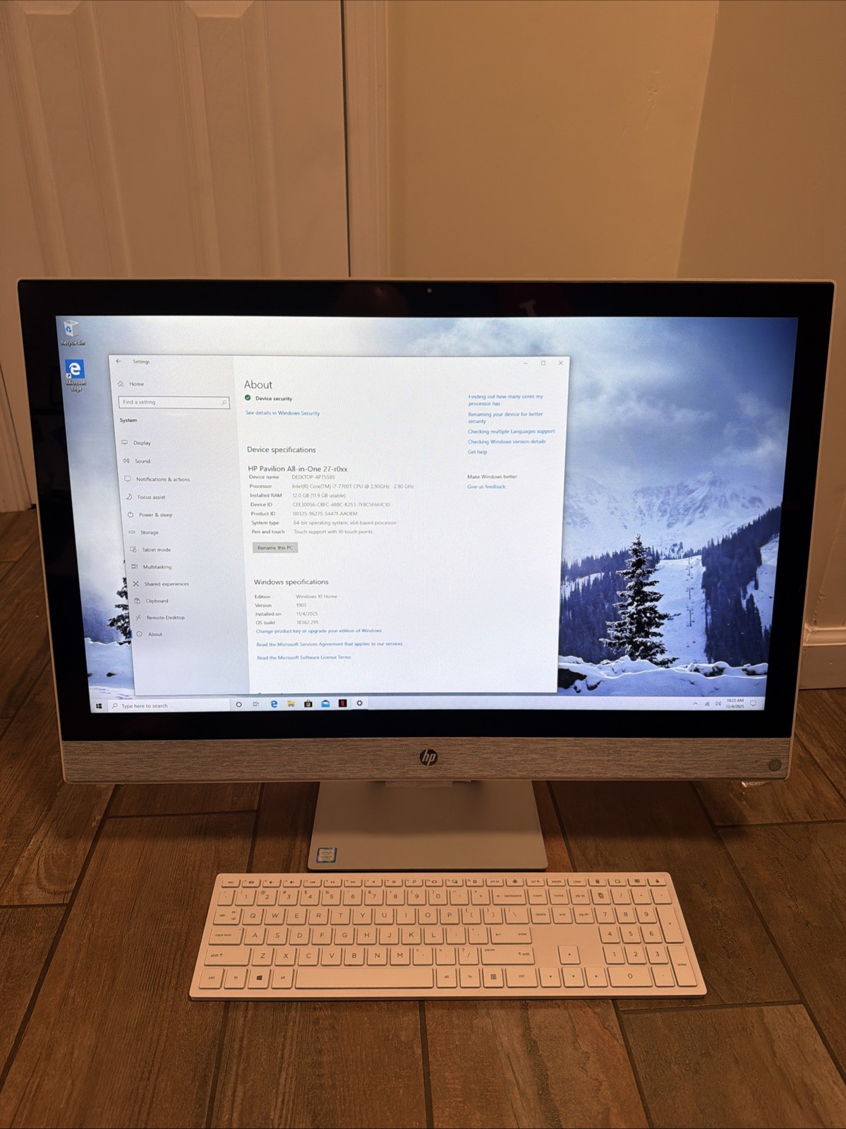 HP Pavilion All In One 27 R0xx I7 12gb Ram 1TB Windows 10 Touchscreen W Keyboard