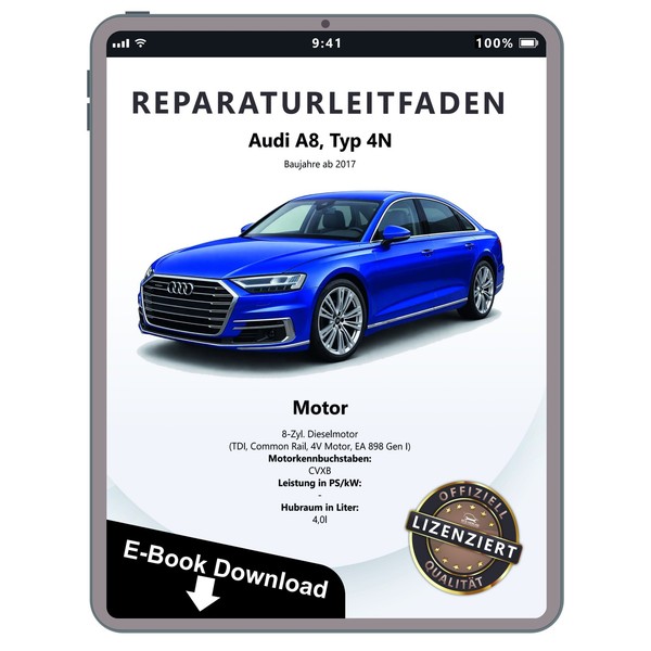 Audi A8 Typ 4N Ab 2017 8-Zyl. Dieselmotor 4,0L TDI Werkstatthandbuch PDF Datei-image