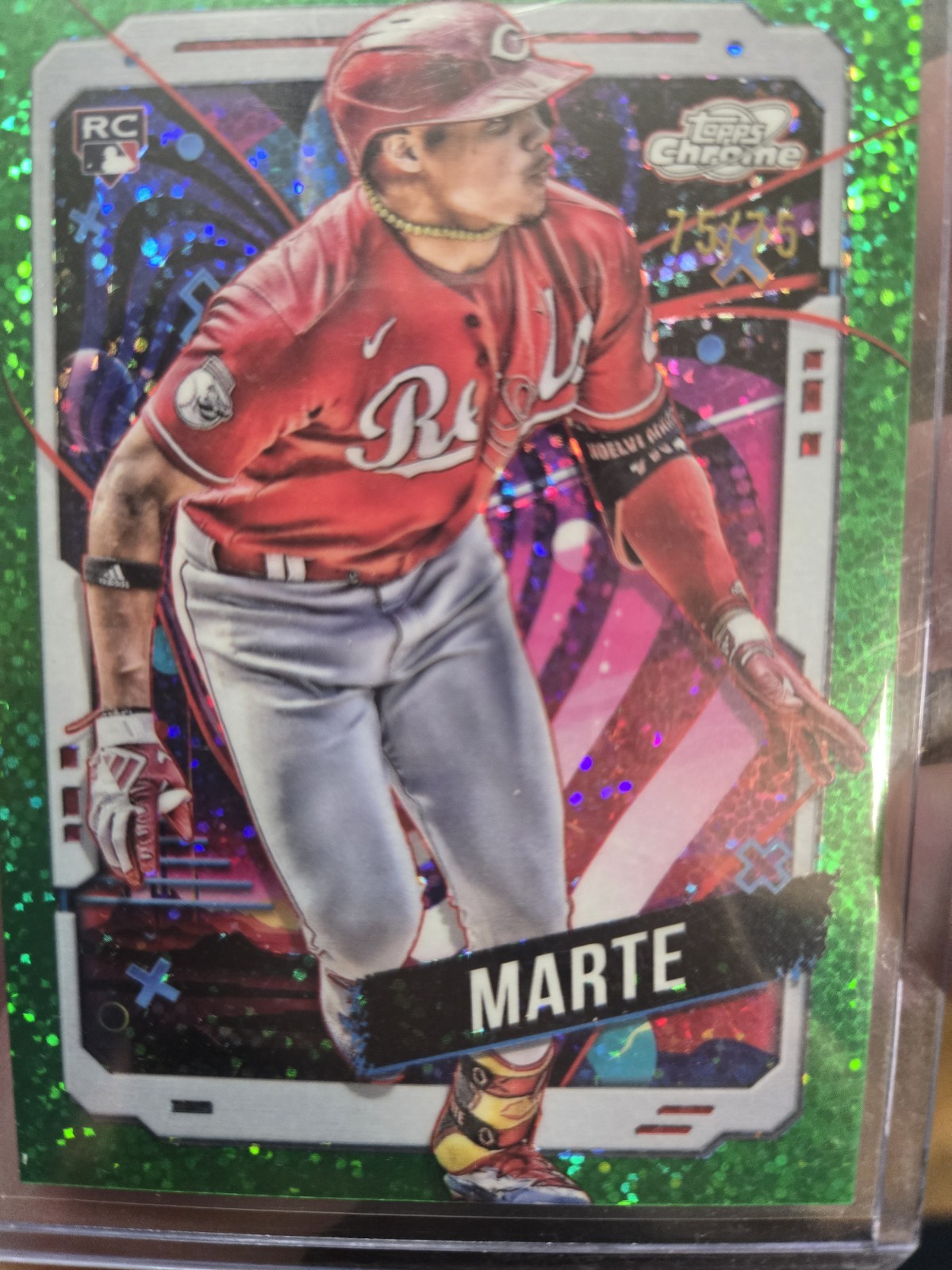 2024 Topps Cosmic Chrome Noelvi Marte RC green Spacedust 75/75!