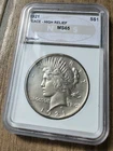 1921-P High Relief Silver Peace Dollar NGS Mint State 65
