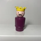 Vintage Fisher Price little people wood purple KING for Castle