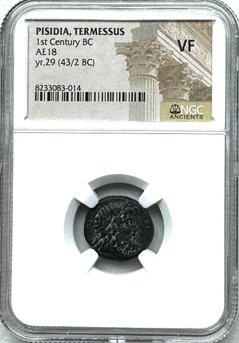 PISIDIA, TERMESSUS - YR 29 - 43/2 BC - AE UNIT  -  NGC VF  -  FREE SHIPPING!