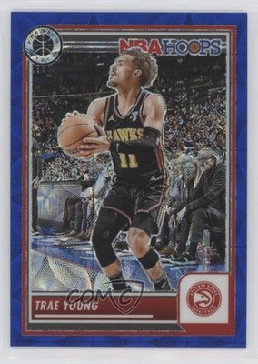 2023-24 Panini NBA Hoops Premium Stock Blue Prizm 7/25 Trae Young #82 9o3