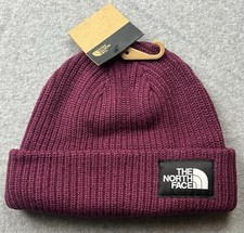 The North Face Salty Dog Lined Knit Beanie Maroon Wine One Size Boysenberry NWT