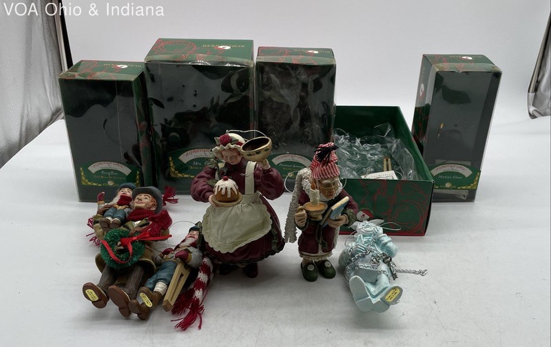 Kurtis Adler A Christmas Carol Ornament Lot 5 Figures Scrooge Tiny Tim Boxes