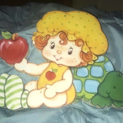 Apple Blossom wooden handmade plaque Strawberry shortcake vintage style