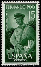 FERNANDO PO 199 - National Stamp Day "Mailman" (pc54708)