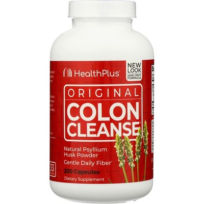 Healthplus Colon Cleanse Psyllium Husk Fiber 200 Capsules 4 Grams