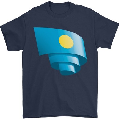 Gekräuselter Palau Flagge Palauischer Tag Fußball Herren T-Shirt 100% Baumwolle