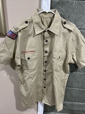 Boy Scout BSA UNIFORM Tan SHIRT Men s Large Short Sleeve K96