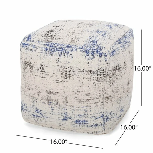 Noble House Colane Fabric Cube Pouf, Multi-color - Image 3 of 4