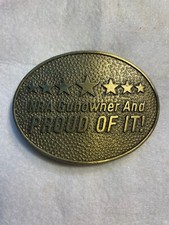 NRA Gun Owner and Proud if it Belt Buckle - Vintage NRA Patriotic American