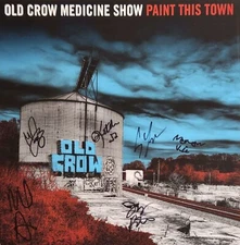 Old Crow Medicine Show Autographed Paint This Town Clear Vinyl LP #1