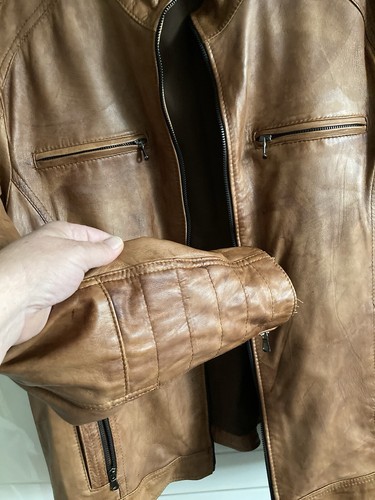 Butterweiche Nappa Lederjacke Herren XL Cognac Modell Rar Made in Italy, wie Neu - Bild 8 von 13