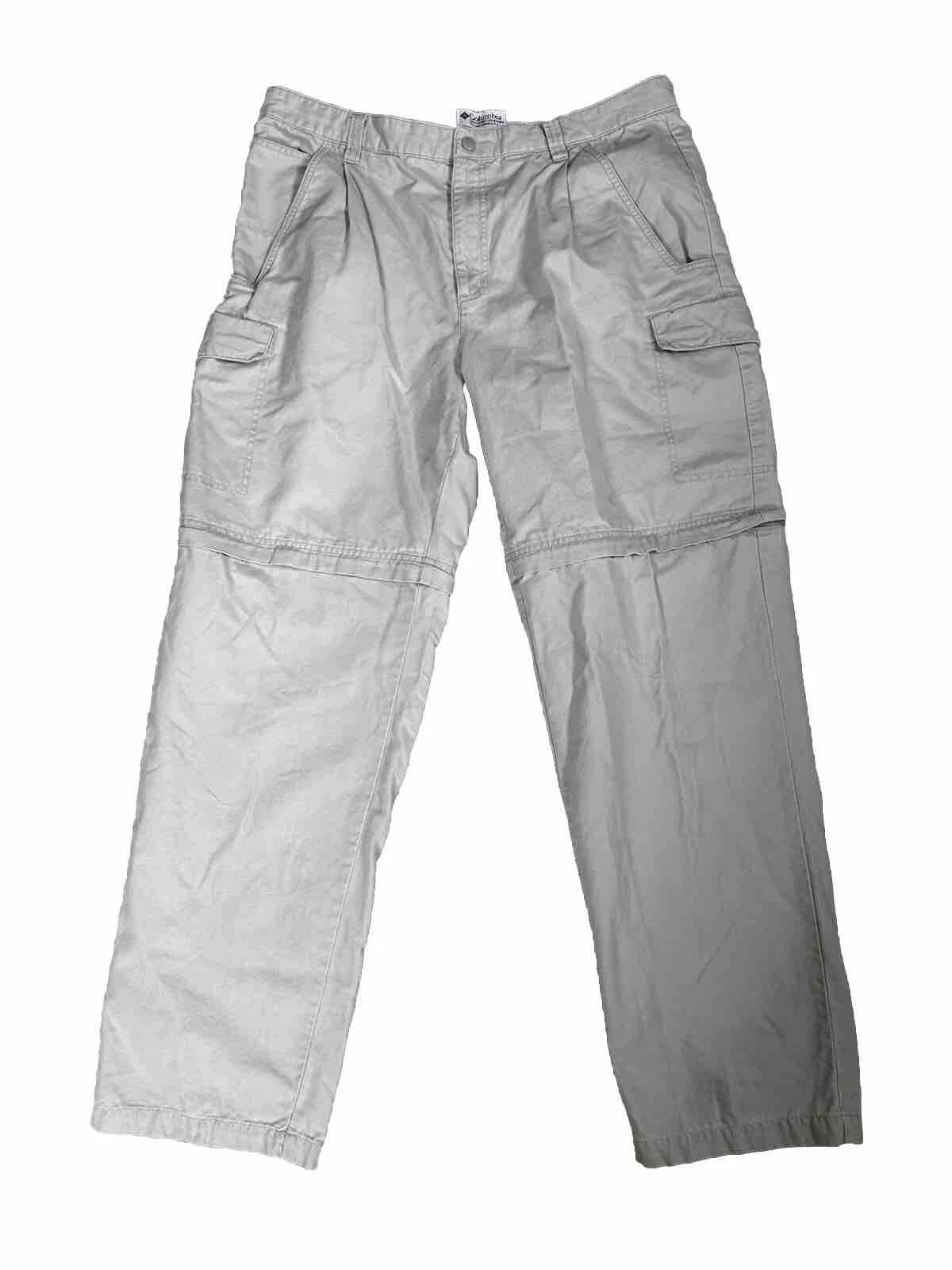 Columbia Convertible Pleated Khaki Pants / Shorts Men's Cargo 36 x 32