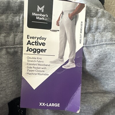 Member's Mark Men's Double Knit Side Pocket Stretch Active Jogger Xxl Gray