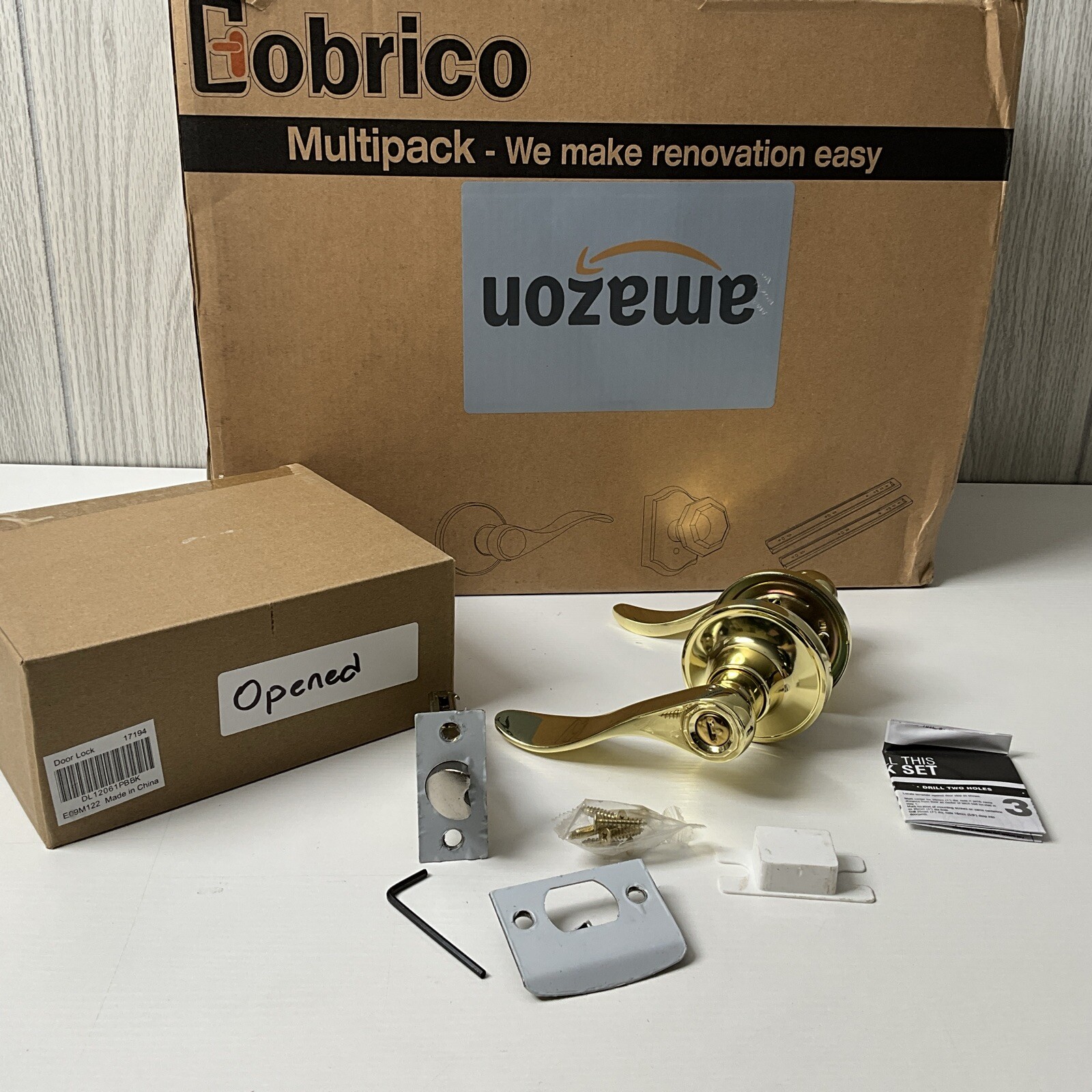 Gobrico Wave Privacy Door Levers Polished Brass 10-Pack Contractor Set-image