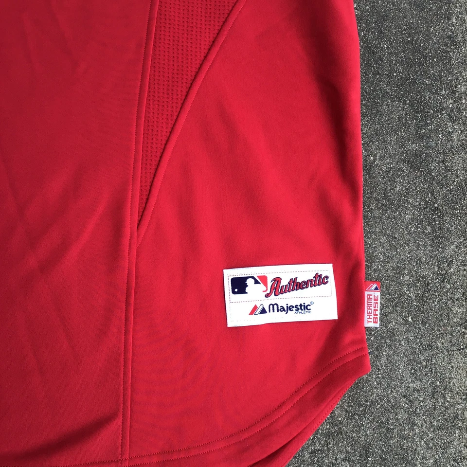 MAJESTIC Los Angeles ANGELS BASEBALL Red Sweater Polyester Size XXL Therma Base - Image 2 of 4