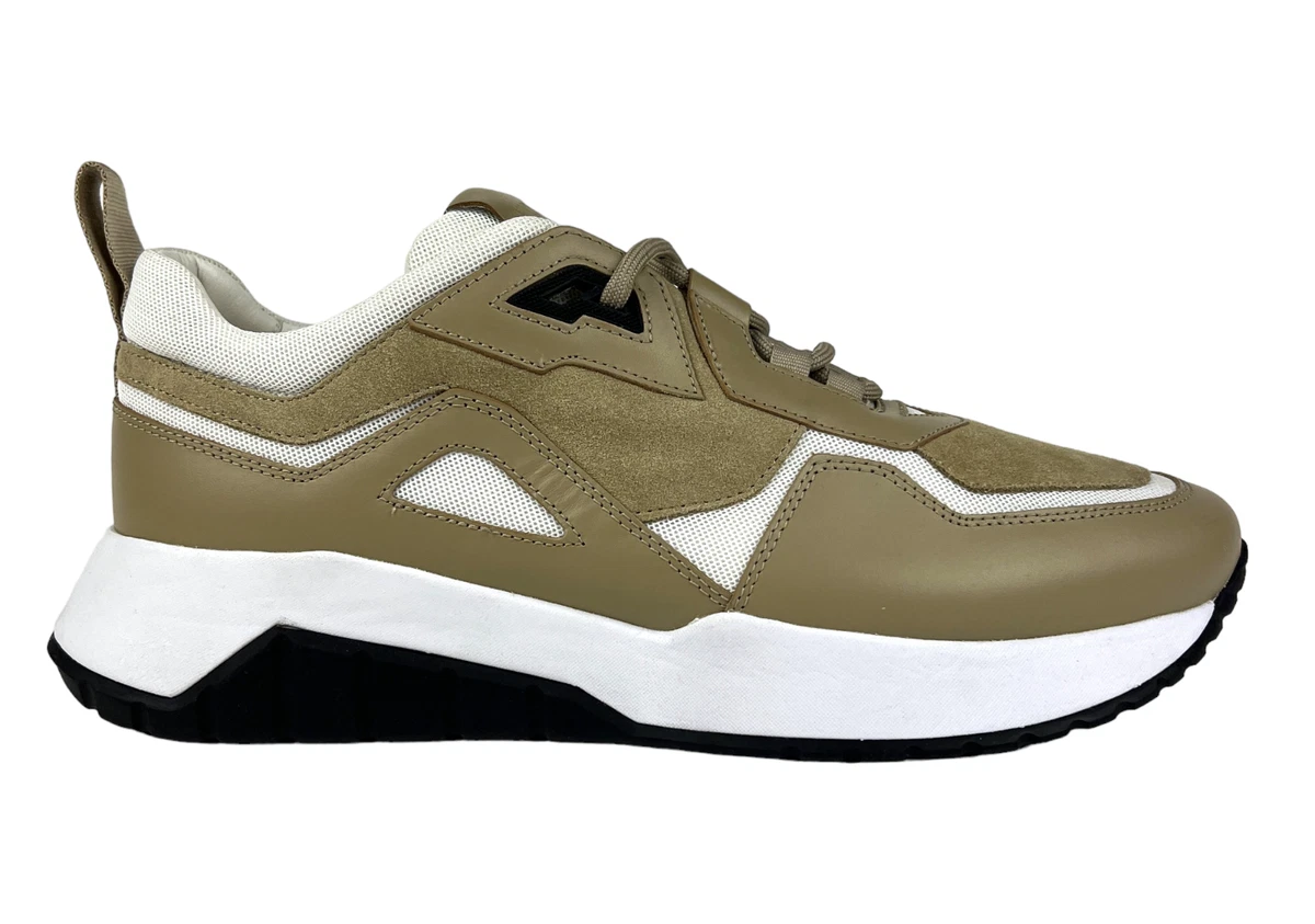 HUGO Mens Trainers Size 11 Medium Beige Atom Runn Sneakers Shoes