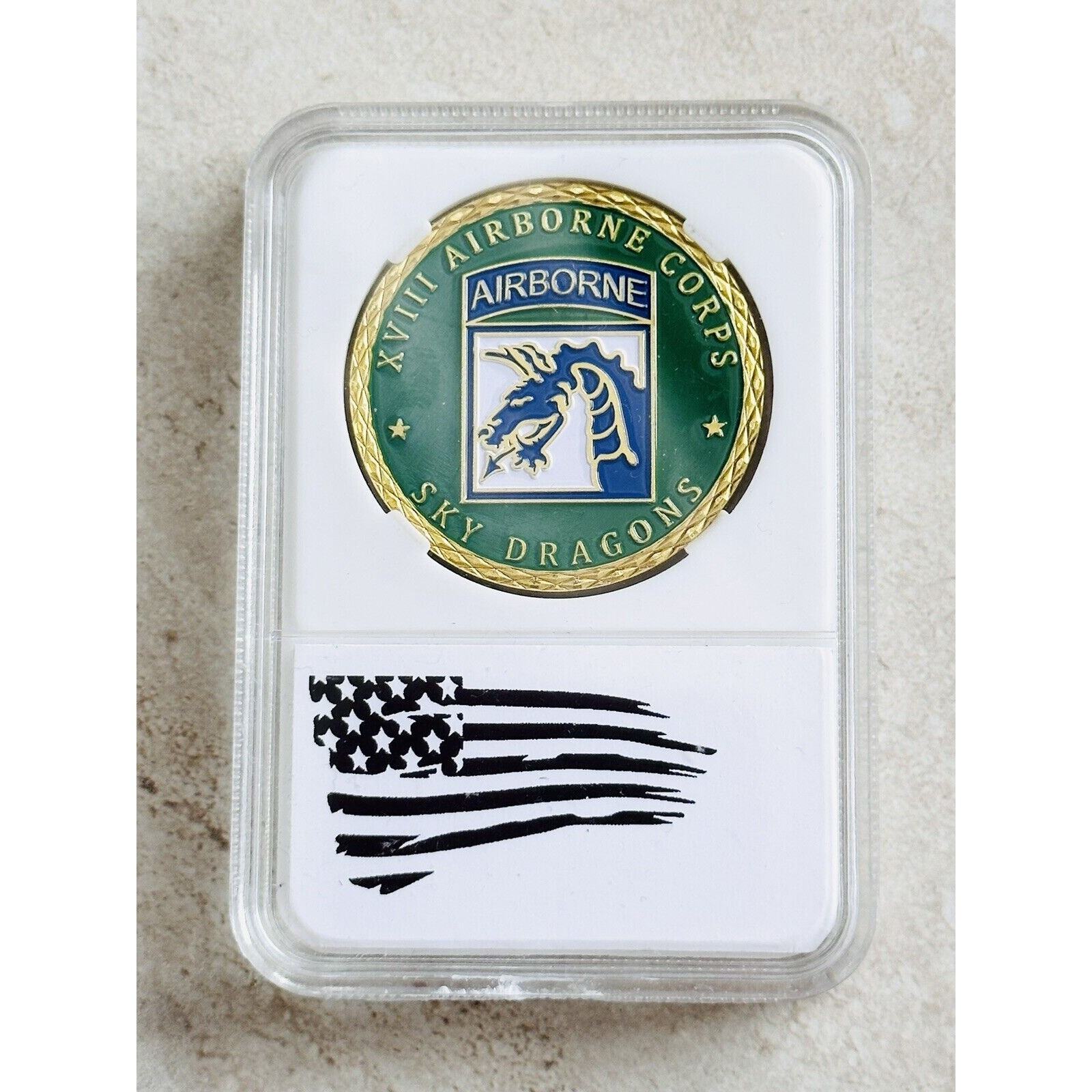 ARMY XVIII 18TH AIRBORNE CORPS SKY DRAGONS CHALLENGE COIN