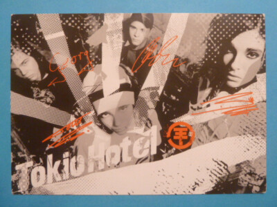 -ke- Tokio Hotel (Band) orig. Autogrammkarte (Unterschriften gedruckt)