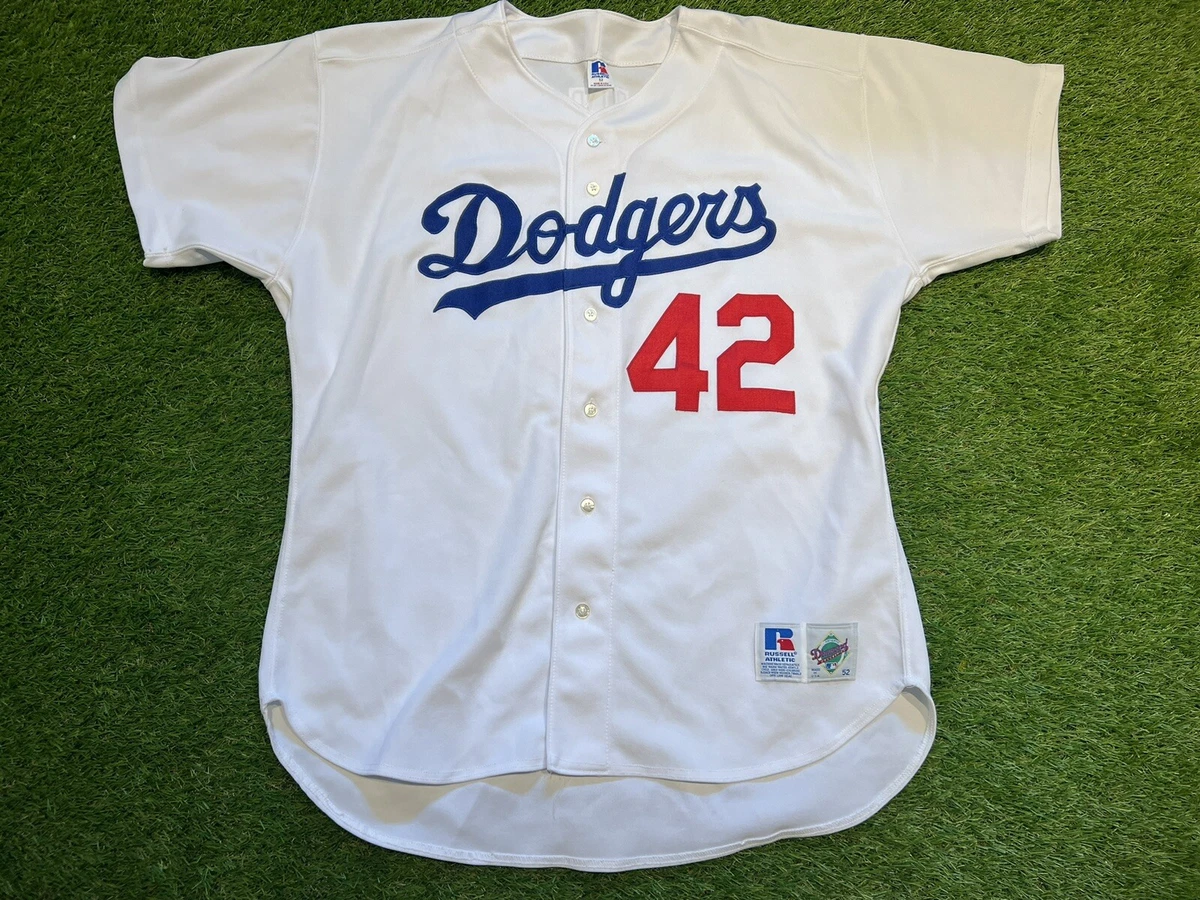 AUTHENTIC RUSSELL JACKIE ROBINSON LOS ANGELES DODGERS MLB BASEBALL JERSEY  SZ 52