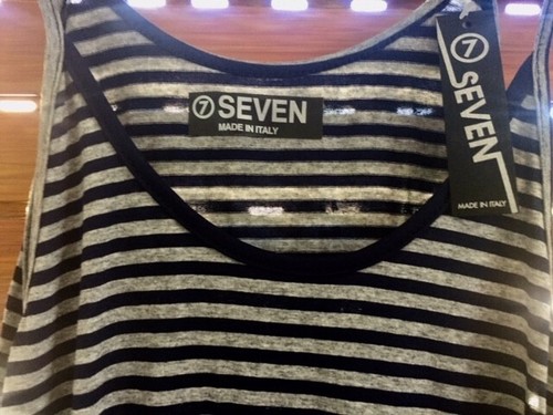 Tuta donna pagliaccetto grigia righe blu nuova etichette Seven Made in Italy TU - Foto 2 di 6