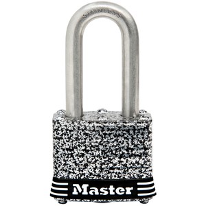Master-Lock-Laminated-Stainless-Steel-Shackle-Dual-Locking-Levers-Keyed-Padlock