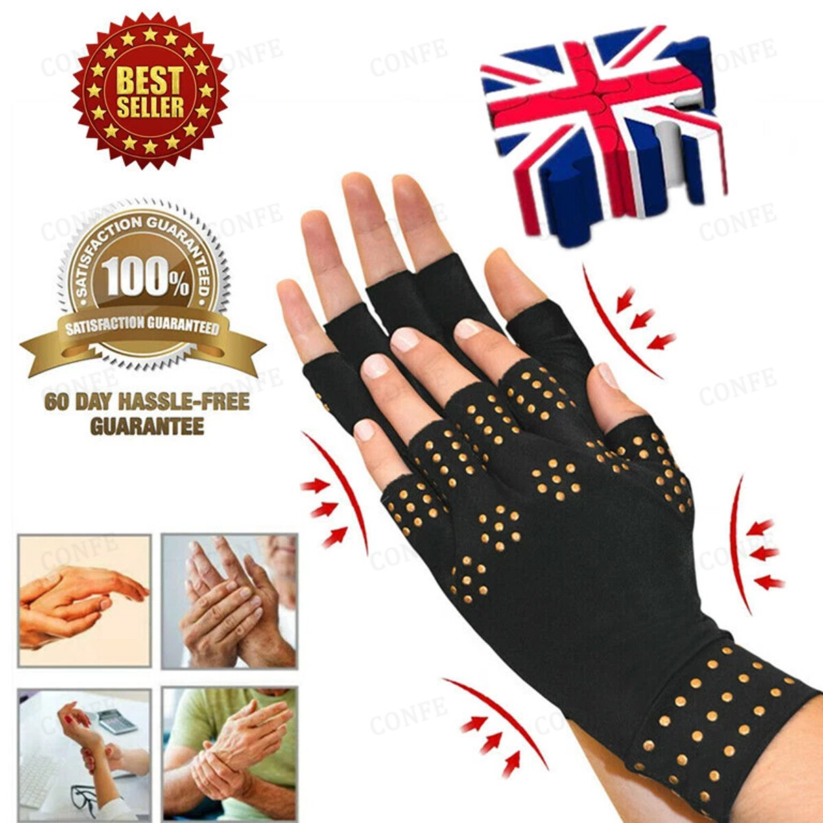 Arthritis Compression Gloves For Rheumatoid Osteoarthritis Raynaud's Pain  Relief