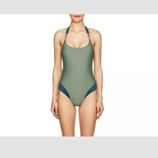 Chromat Colorblock Swimsuit S Rare Onepiece Green Blue Made in USA