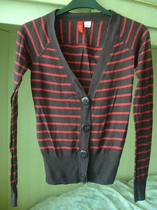 red cardigan h&m
