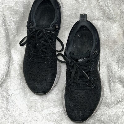 Womens Nike React Infinity Run Flyknit 2 Black/White Running Shoes.