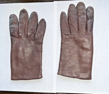 VTG BROWN SOFT GLOVES SIZE 8 MADE ITALY ACRYLIC LINED