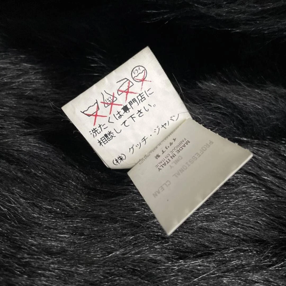 Cappotto Gucci Tom Ford Mouton nero anni 90 pelle di pecora vintage USA dalppone