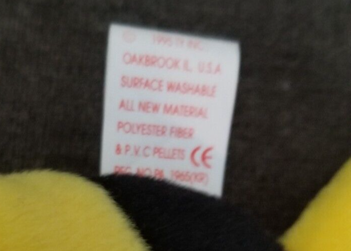 Bubbles The Fish Ty Beanie Baby, 1995 Retired PVC Pellets VINTAGE