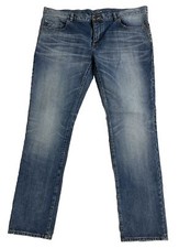 YVES SAINT LAURENT DENIM BLUE SKINNY JEANS UNIVERSITY PATCH SZ 38 YSL AUTHENTIC