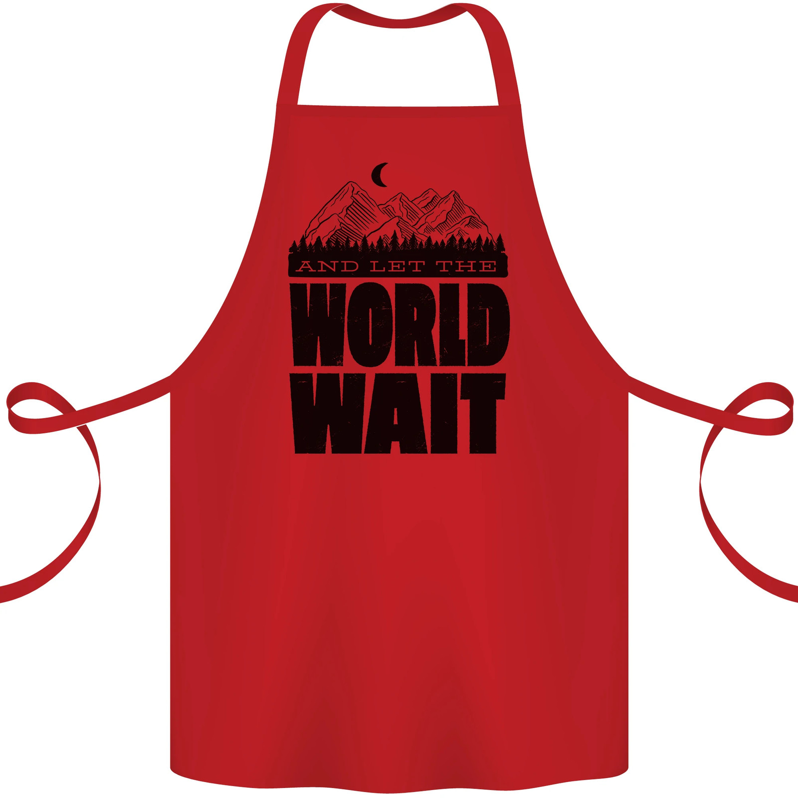 Del Mundo De Montaña Espera Senderismo Trekking Caminando Delantal 100% Orgánico