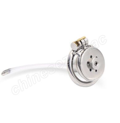 Stainless Steel Anti-Off Chastity Device Lock Negative Flat Extreme Small Cage