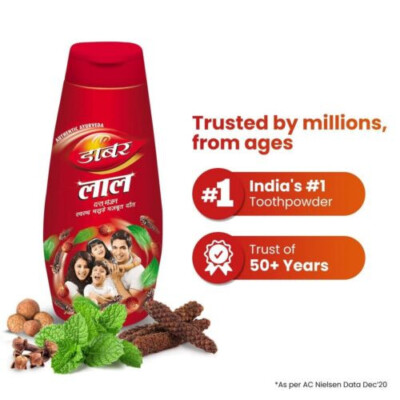 Dabur Red Ayurvedic Tooth Powder for Strong Teeth & Healthy Gums -16G -Free Ship