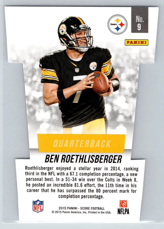 2015 Score #9 Ben Roethlisberger Precision Passers Used - Image 2 of 2