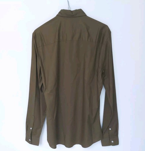 Topman Mens Oxford Long Sleeve Shirt NWT Formal Or Casual / Medium / Khaki Green - Picture 7 of 10