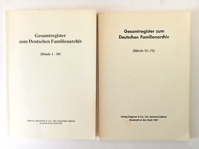 Gesamtregister zum Deutschen Familienarchiv  Bände 1 - 50 und 51 - 75