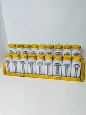 Complete 18 Jar Griffith White and Yellow Spice Set In Stand