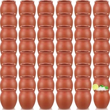 Gejoy 48 Pcs 3oz Cantaritos De Barro Mexicanos Cantaritos Shooters Pottery Ta...