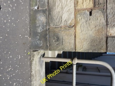 Photo 6x4 OS benchmark - St Andrews, Maggie Murray's bridge An OS cutmark c2015